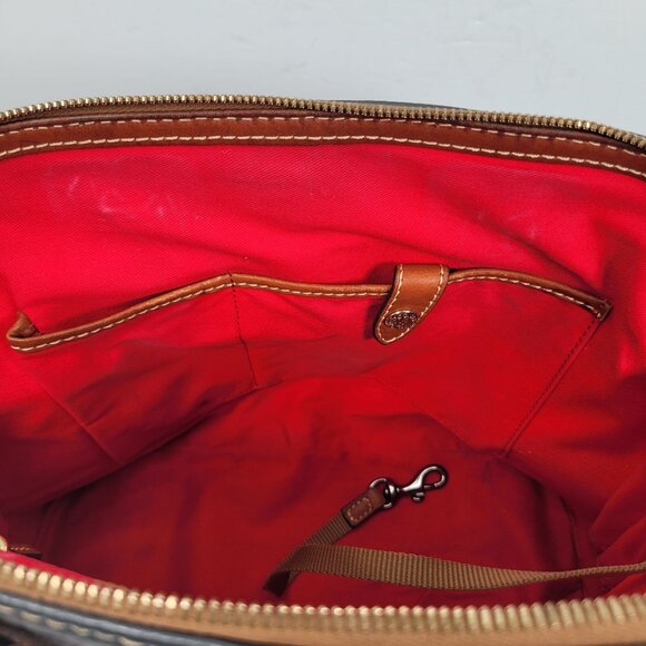 Dooney & Bourke Pebble Leather Satchel With Zipper Closure & Double Handles - Picture 8 of 11